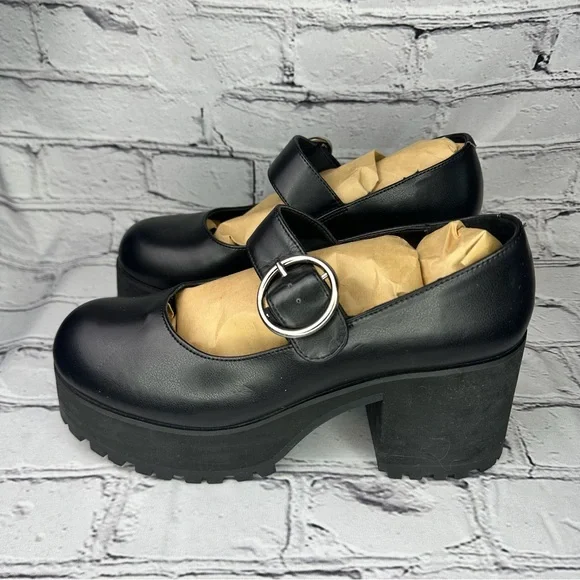 Current Mood Damnation Black Platform Mary Jane’s Size 9 - Picture 2 of 7